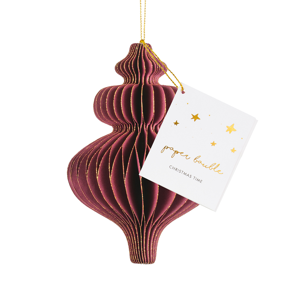 [파티데코] 페이퍼허니컴 오너먼트 보틀버건디 10*15cm