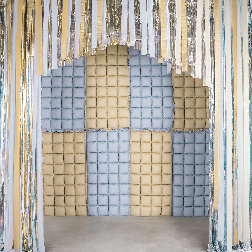 [파티데코]모자이크배경은박 55*110cm 블루앤베이지