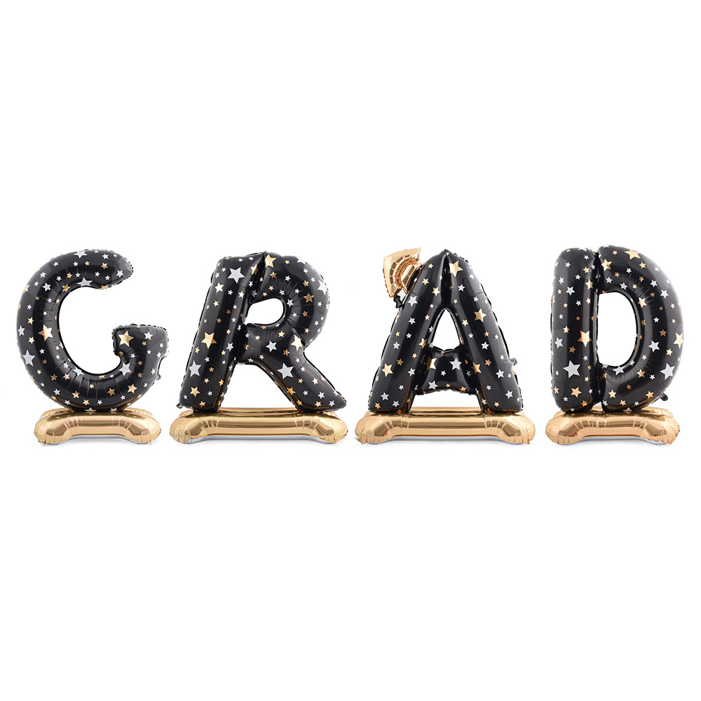 졸업스탠딩에어벌룬 GRAD 블랙 [높이 107cm]