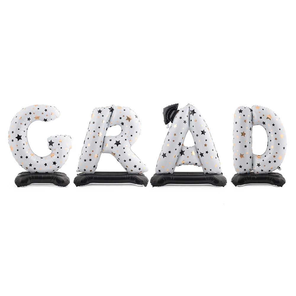 졸업스탠딩에어벌룬 GRAD 화이트 [높이 107cm]