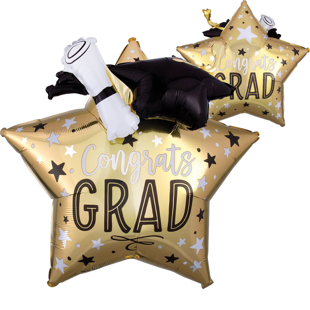 [Anagram] 은박 멀티벌룬 졸업스타학사모와증서 71*71cm