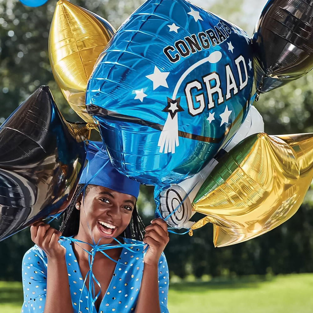 [Anagram] 은박 졸업학사모 블루 63*63cm