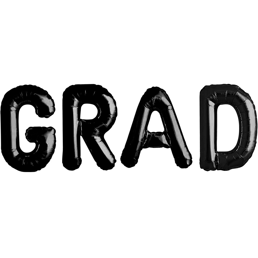 졸업은박 알파벳 소 GRAD 블랙 [10세트 한팩]