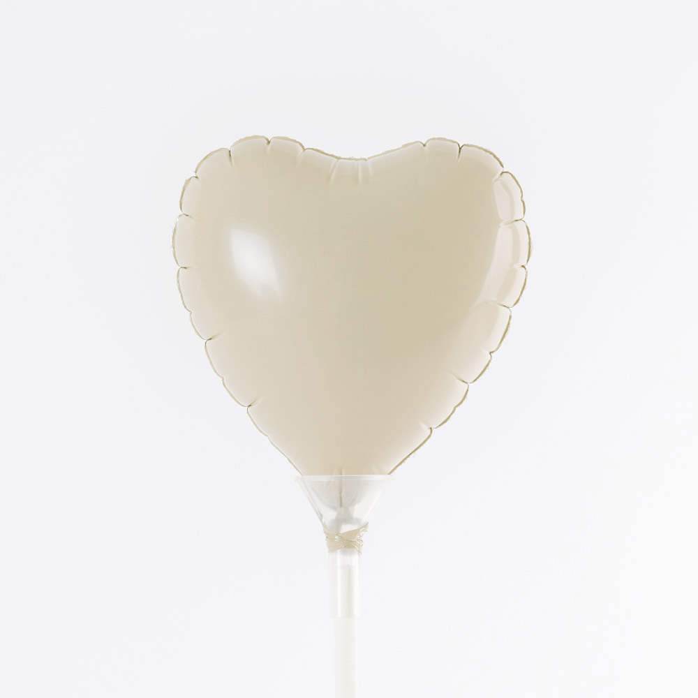 [Kishis]스틱풍선 하트 8cm 베이지 [10개입] 컵스틱별매