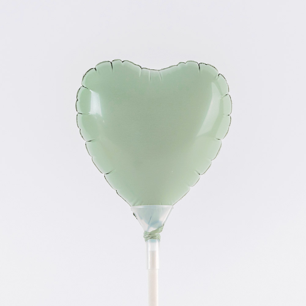 [Kishis]스틱풍선 하트 8cm 아이비그레이 [10개입] 컵스틱별매