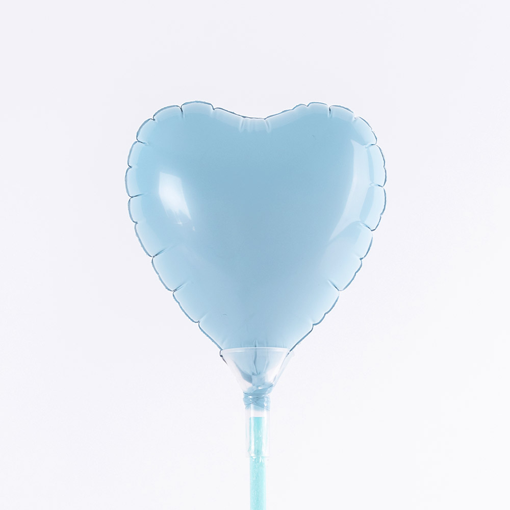 [Kishis]스틱풍선 하트 8cm 베이비블루 [10개입] 컵스틱별매