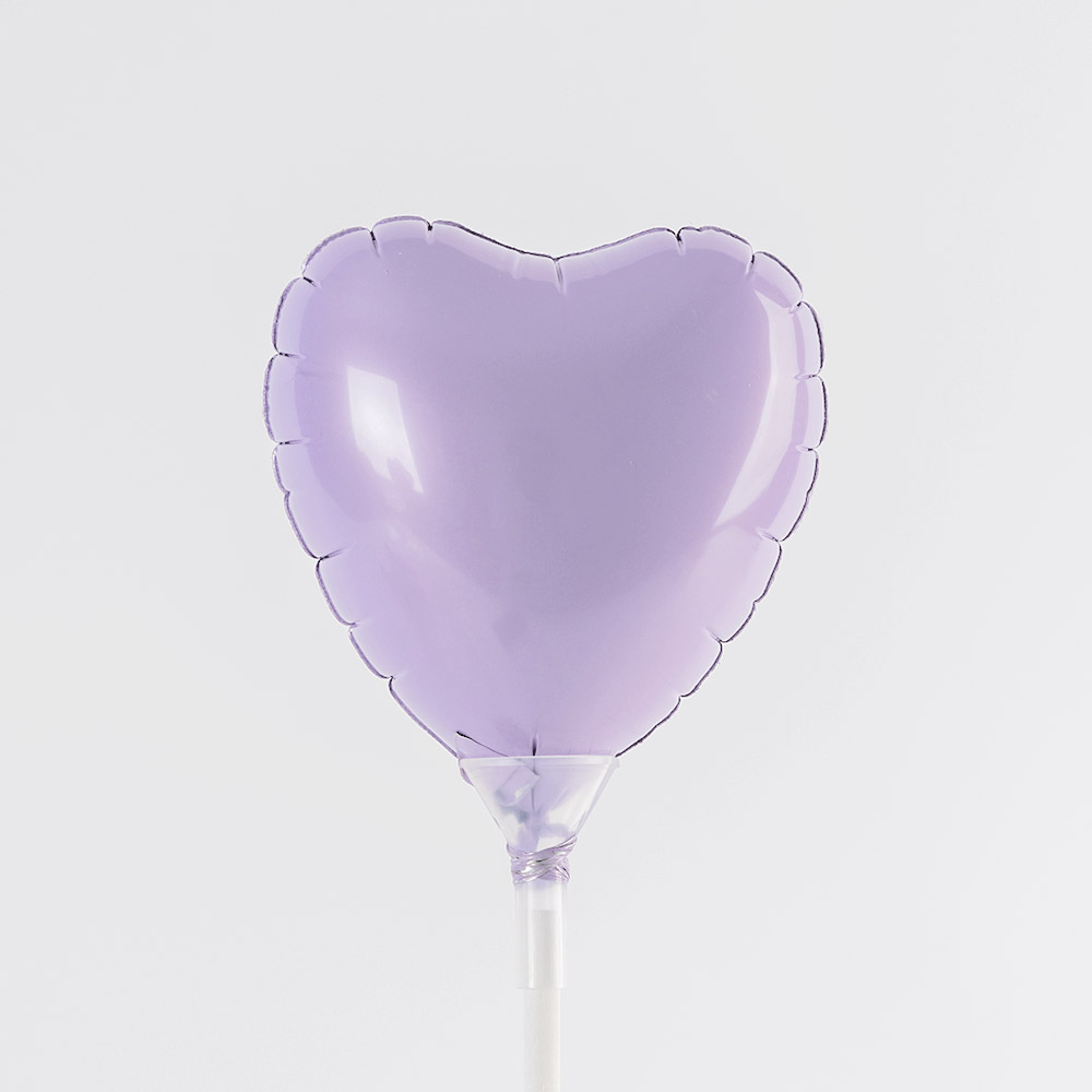 [Kishis]스틱풍선 하트 8cm 라벤더 [10개입] 컵스틱별매