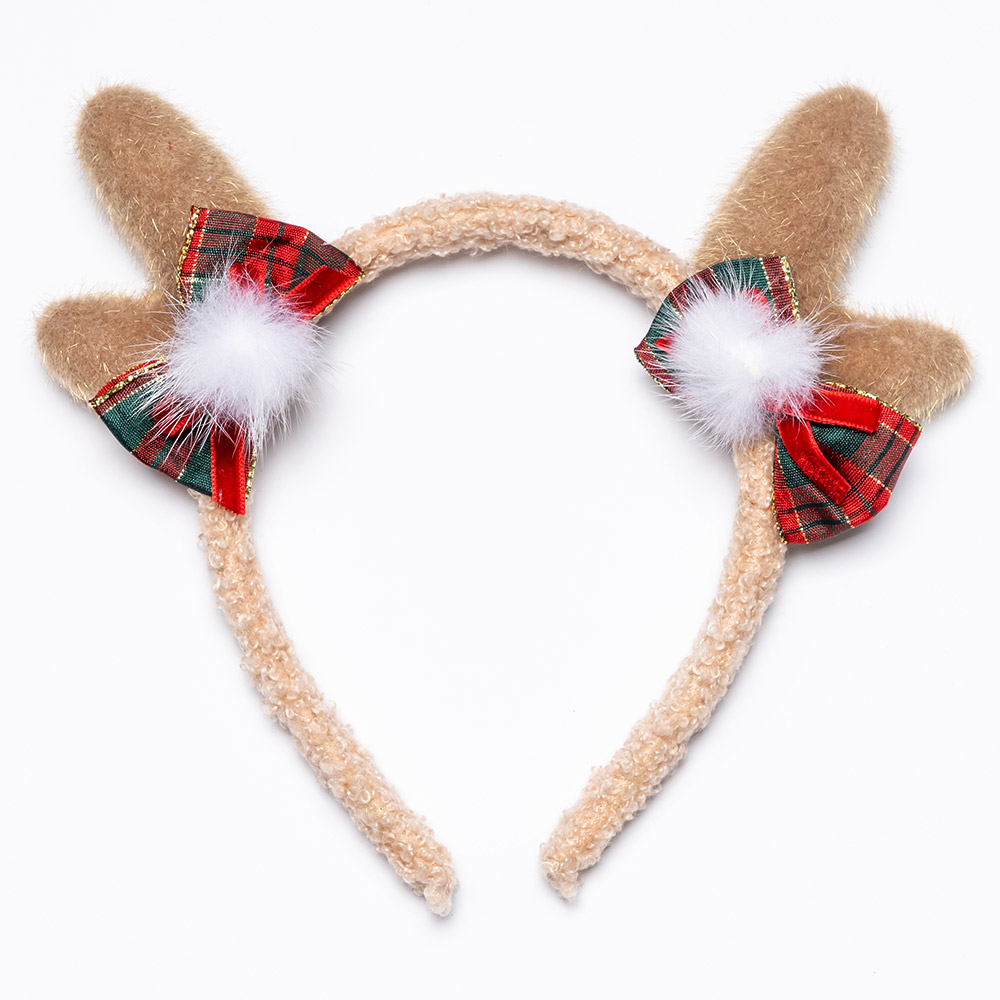 크리스마스 큐티루돌프머리띠 브라운 [6개한팩]