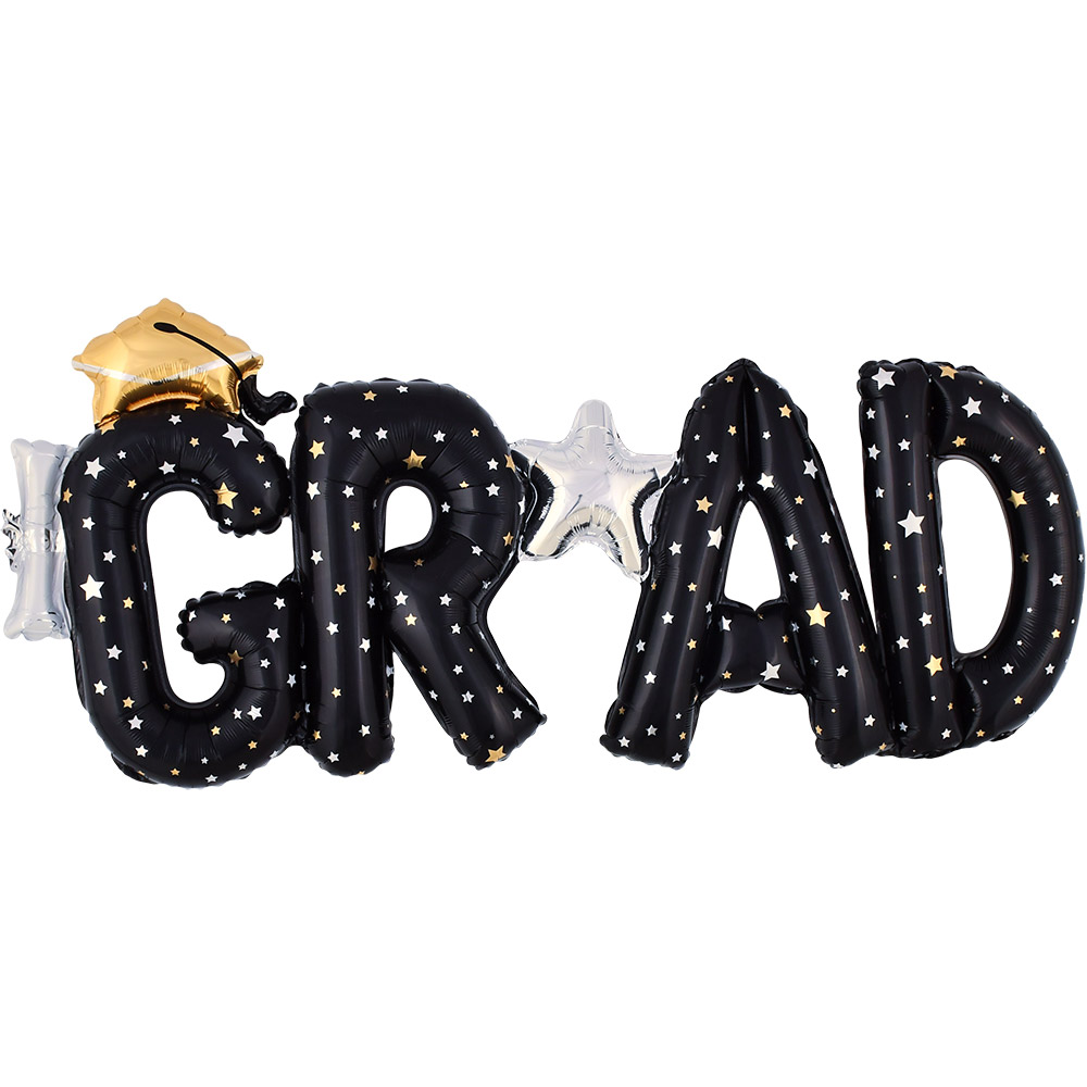 은박 졸업레터 GRAD 블랙 107*48cm [10장한팩]