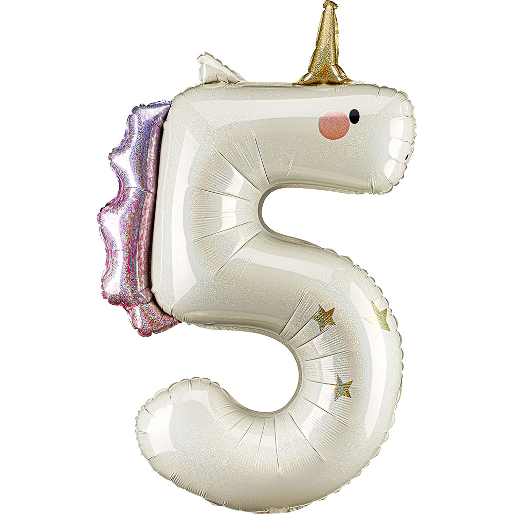 [파티데코] 유니콘숫자은박5 [93cm]