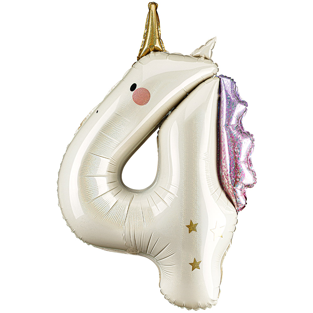 [파티데코] 유니콘숫자은박4 [93cm]