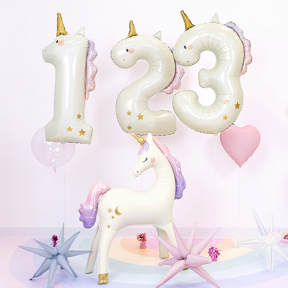 [파티데코] 유니콘숫자은박3 [93cm]