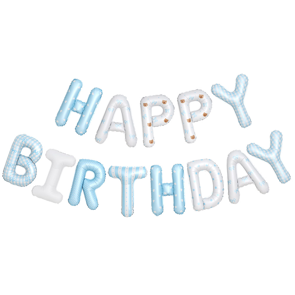 은박풍선세트 HAPPY BIRTHDAY [블루베어]