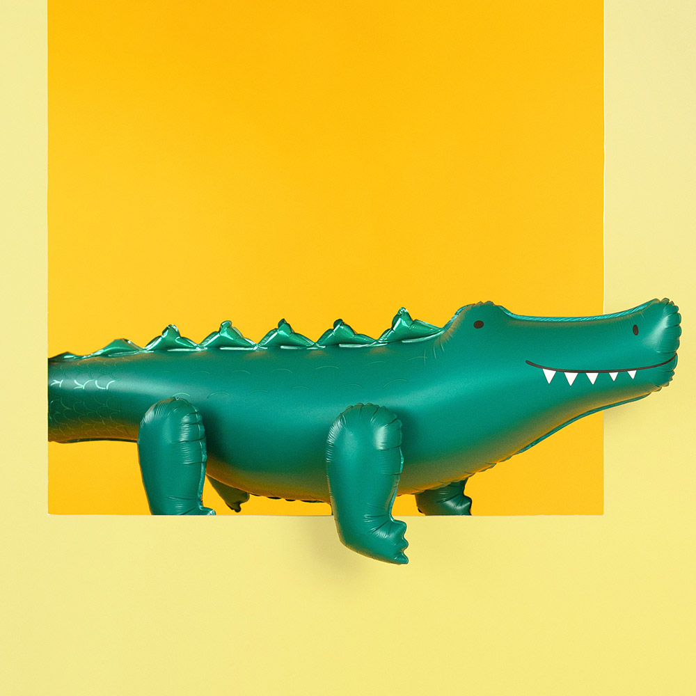 [파티데코] 스탠딩은박 악어 [126*36cm]