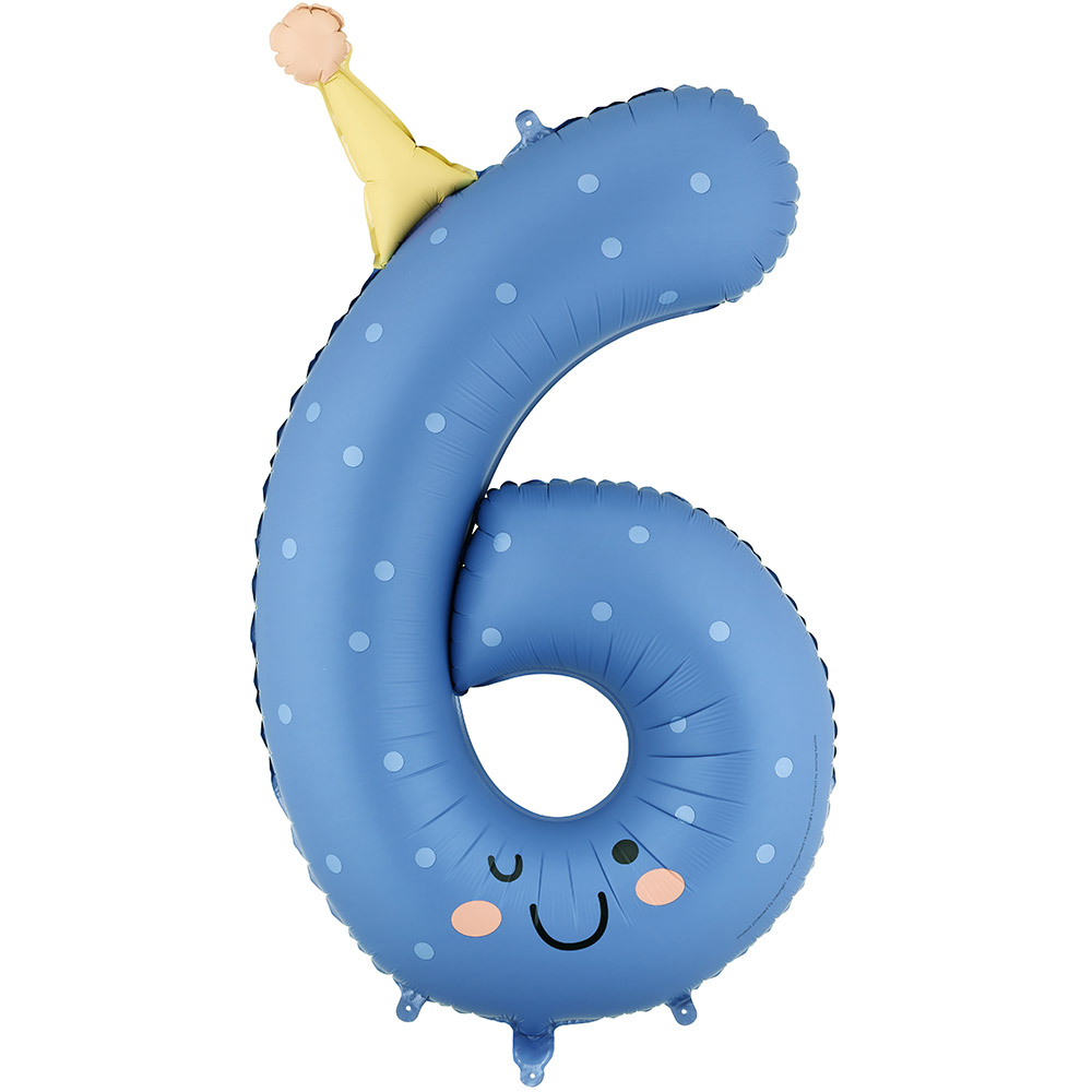 [파티데코]고깔숫자은박 6 [높이 86cm]