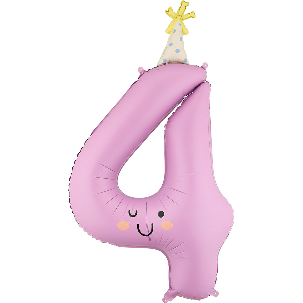 [파티데코]고깔숫자은박 4 [높이 86cm]