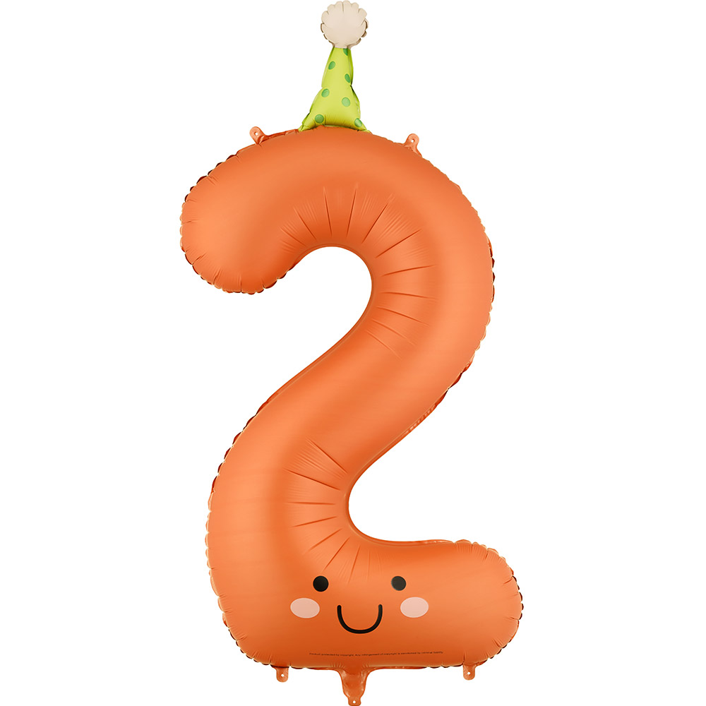 [파티데코]고깔숫자은박 2 [높이 86cm]