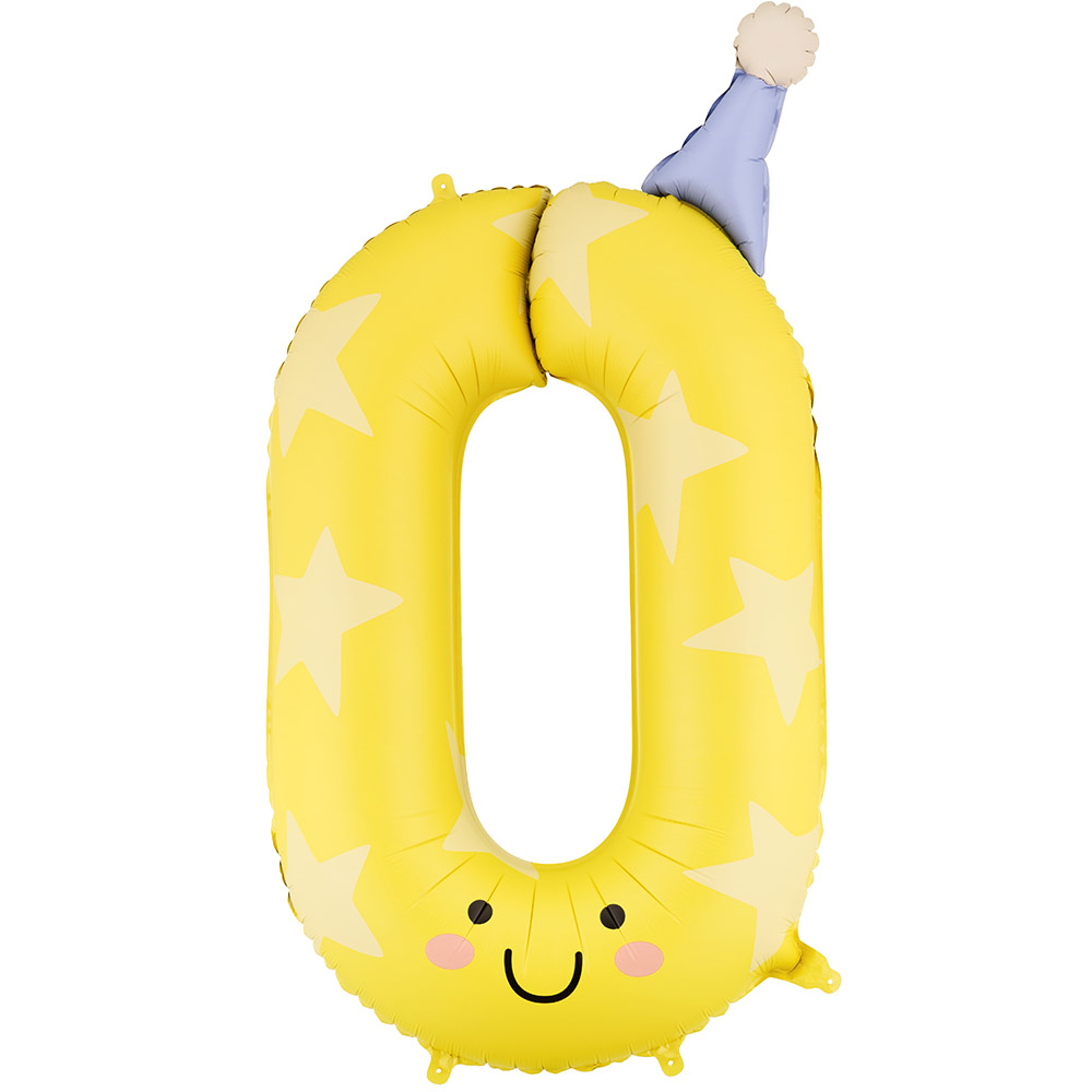 [파티데코]고깔숫자은박 0 [높이 86cm]