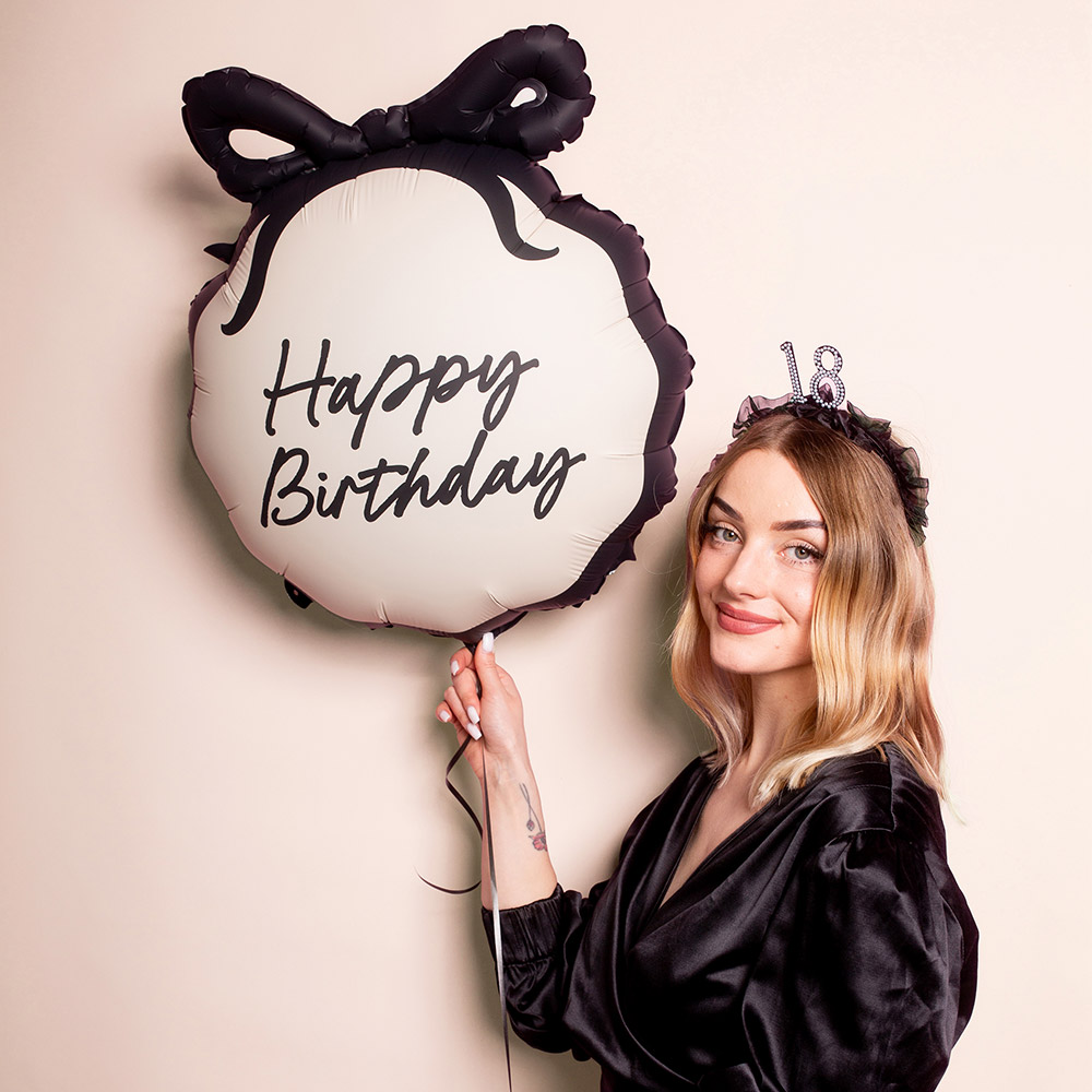 [파티데코] 생일은박 리본엣지블랙 [47*53cm]