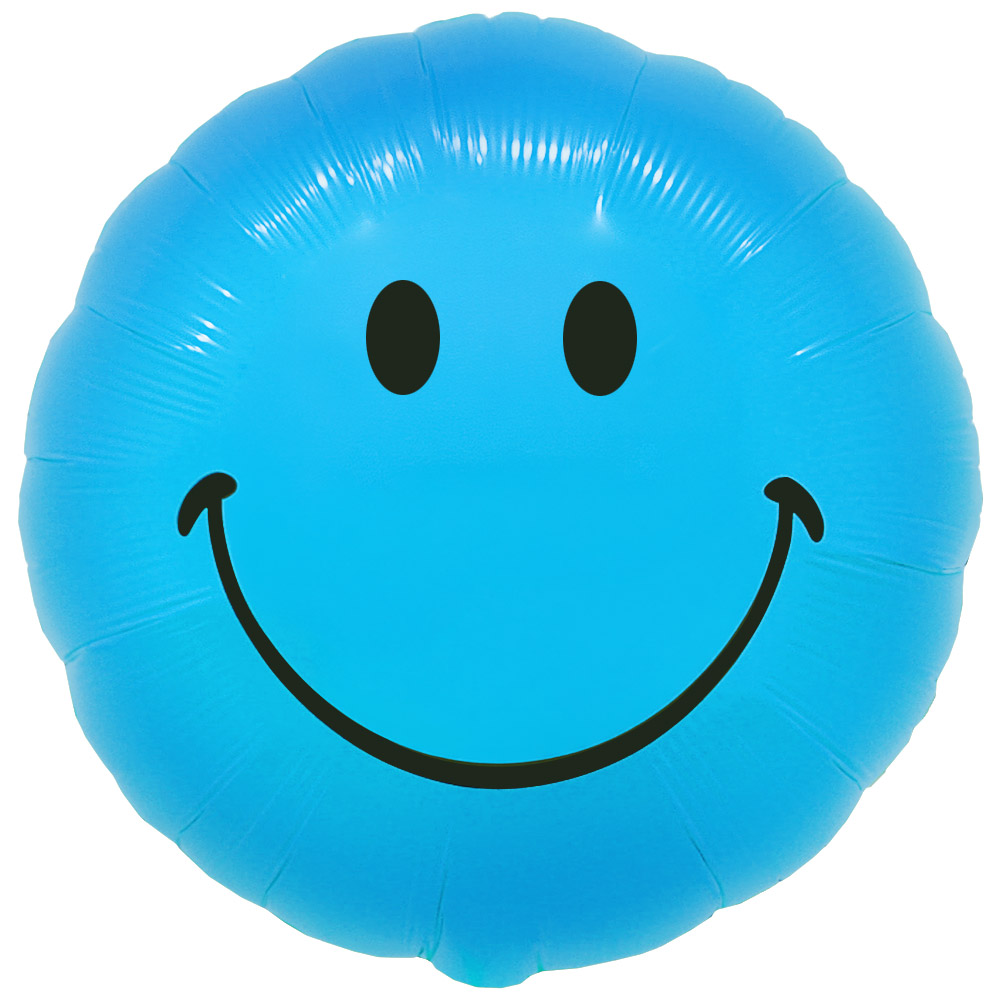 은박풍선 스마일 블루 18인치 [10입]
