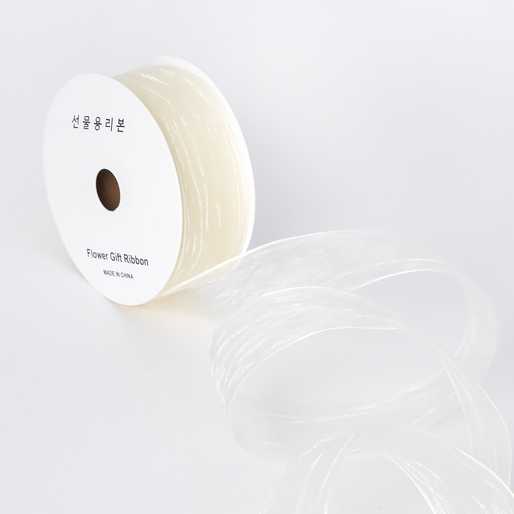 쉬폰리본 크림 18m