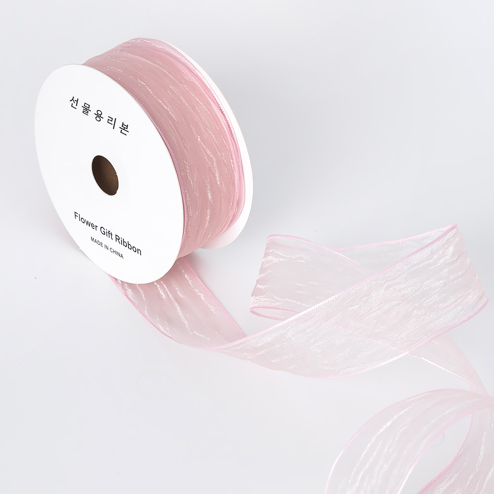 쉬폰리본 라이트핑크 18m