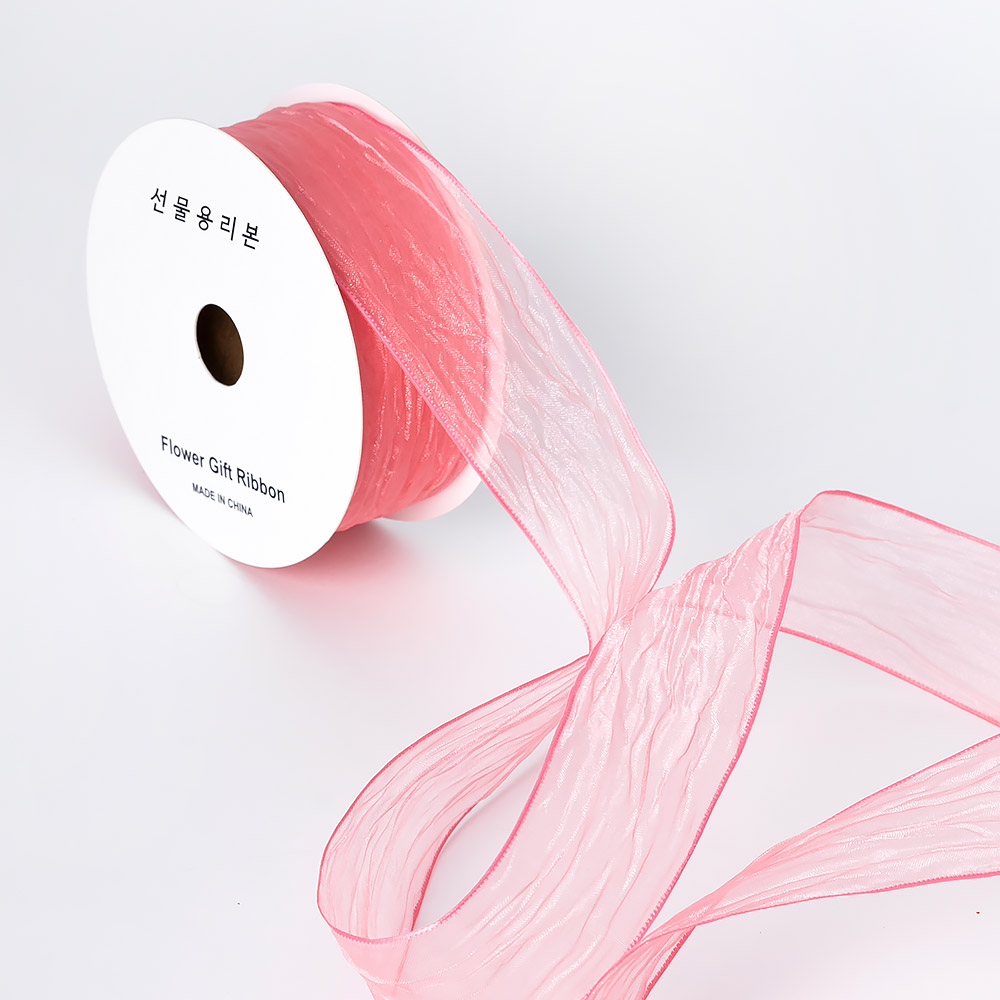 쉬폰리본 핑크 18m