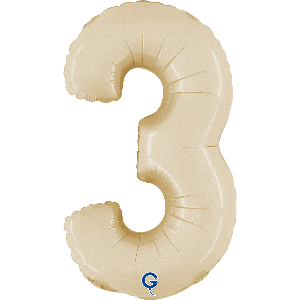 [GRABO]은박 숫자 소 3 크림 [높이 35cm]