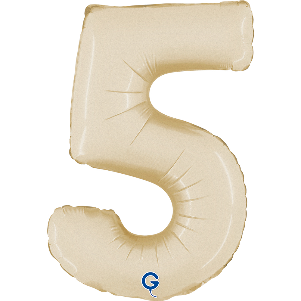 [GRABO]은박 숫자 소 5 크림 [높이 35cm]