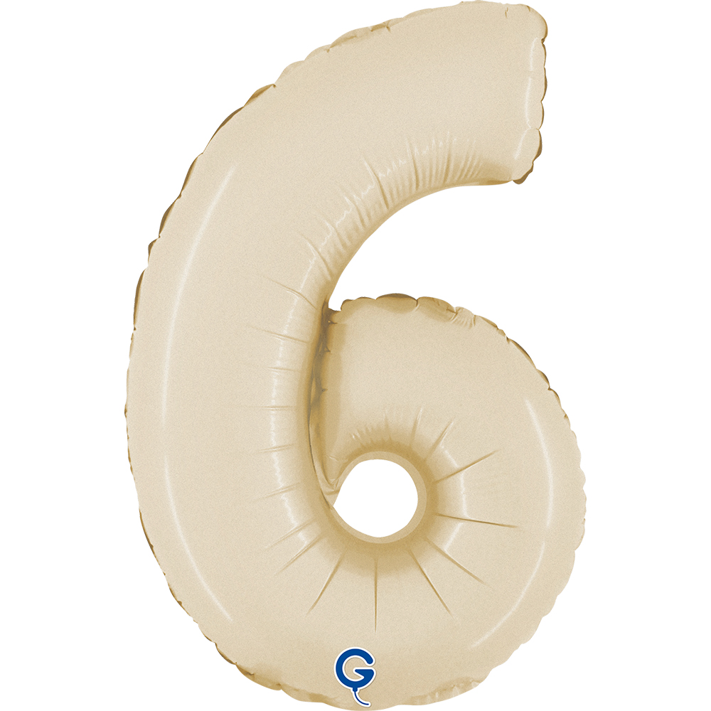 [GRABO]은박 숫자 소 6 크림 [높이 35cm]