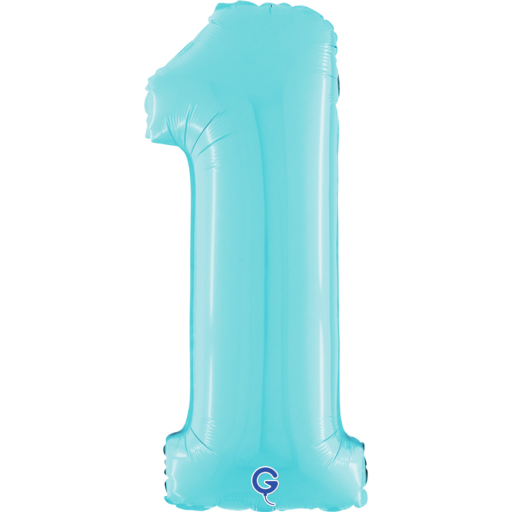 [GRABO]은박 숫자 중 1 파스텔블루 [높이 75cm] 헬륨주입가능