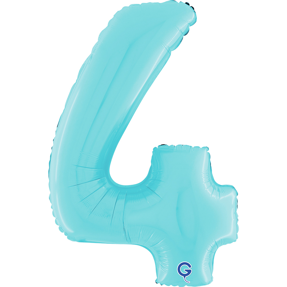 [GRABO]은박 숫자 중 4 파스텔블루 [높이 75cm] 헬륨주입가능