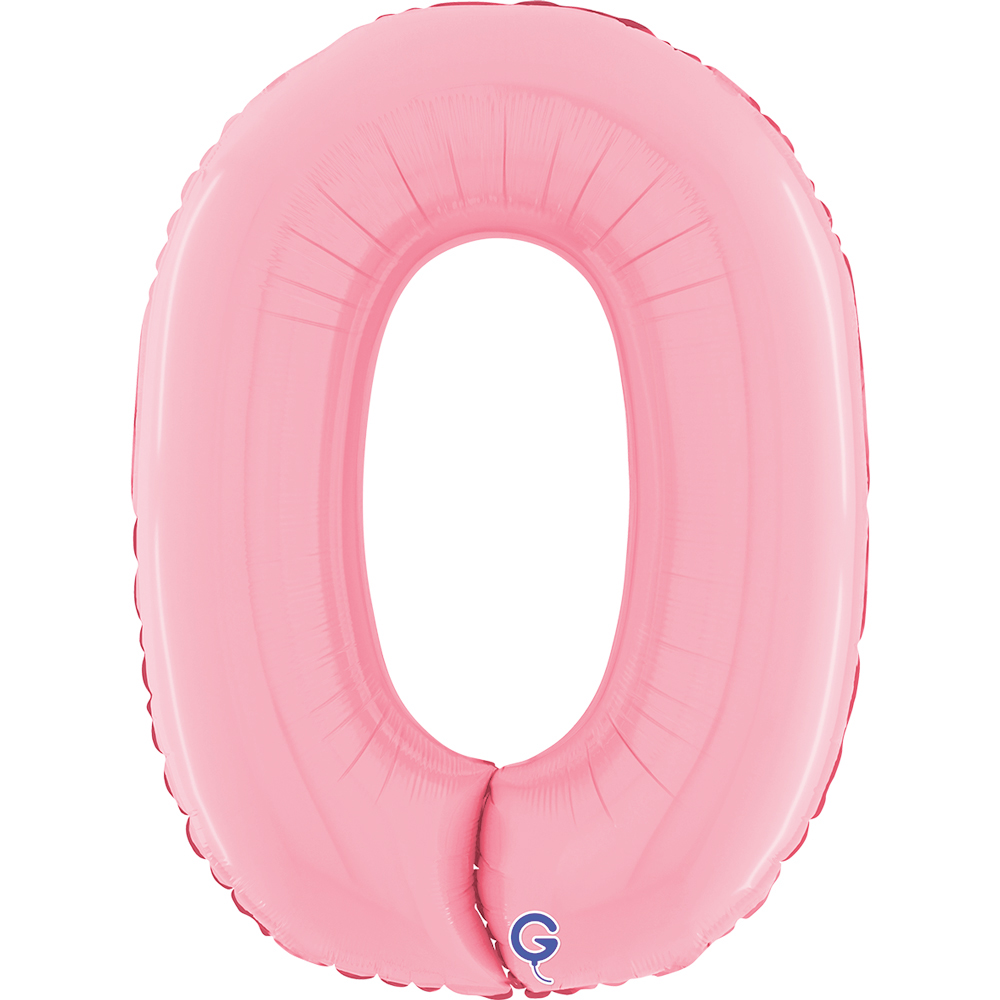 [GRABO]은박 숫자 중 0 파스텔핑크 [높이 75cm] 헬륨주입가능