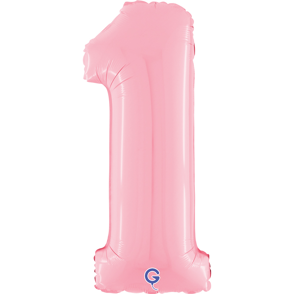 [GRABO]은박 숫자 중 1 파스텔핑크 [높이 75cm] 헬륨주입가능