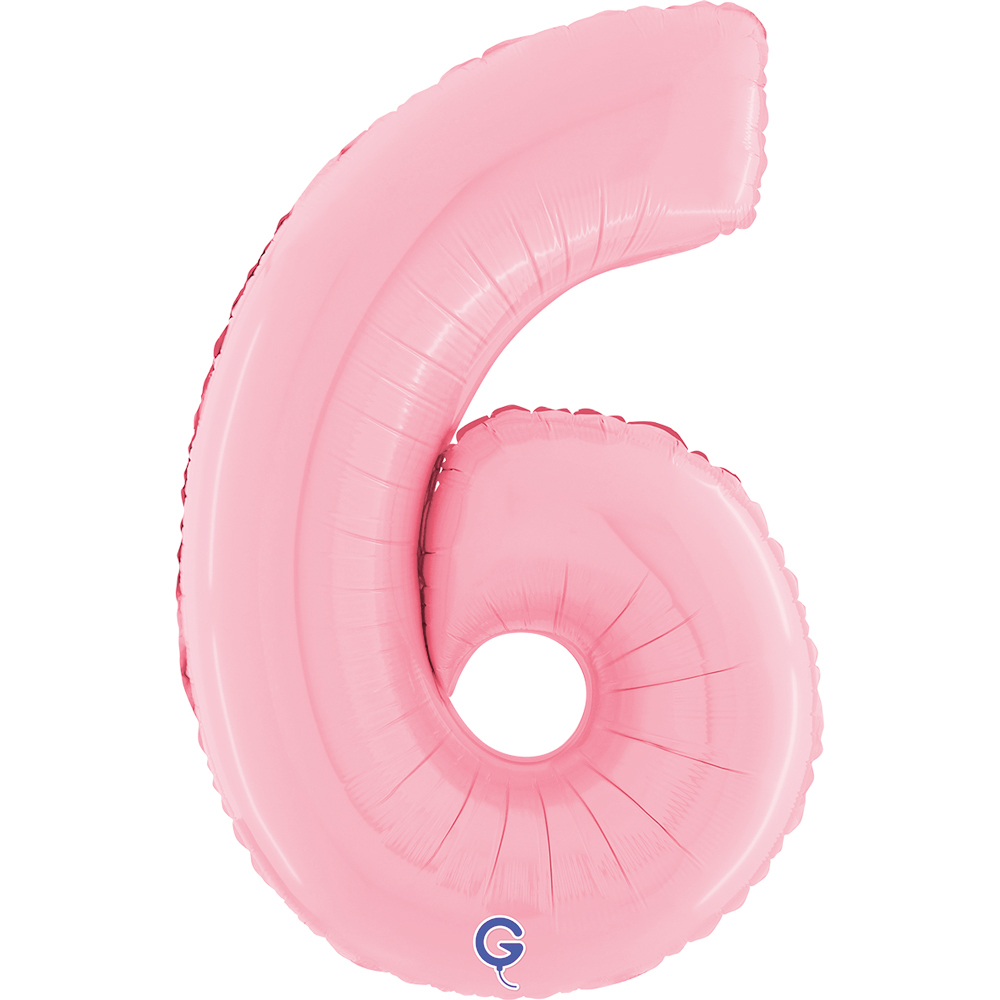 [GRABO]은박 숫자 중 6 파스텔핑크 [높이 75cm] 헬륨주입가능