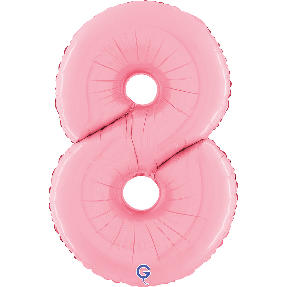 [GRABO]은박 숫자 중 8 파스텔핑크 [높이 75cm] 헬륨주입가능