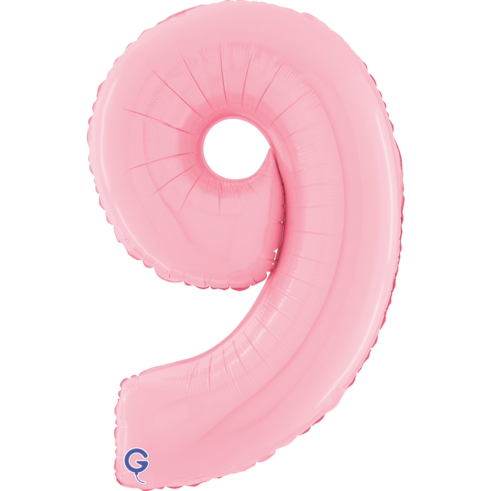 [GRABO]은박 숫자 중 9 파스텔핑크 [높이 75cm] 헬륨주입가능