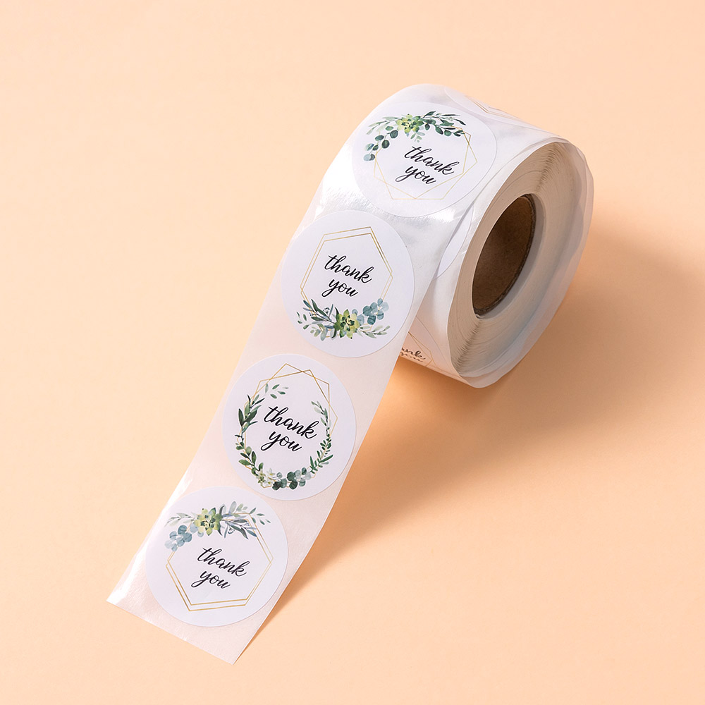 라벨스티커 땡큐 플로럴 3.8cm [500개입]